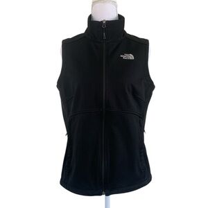 The North Face Black Soft Shell Vest Full Zip Outdoor Layering Size Medium